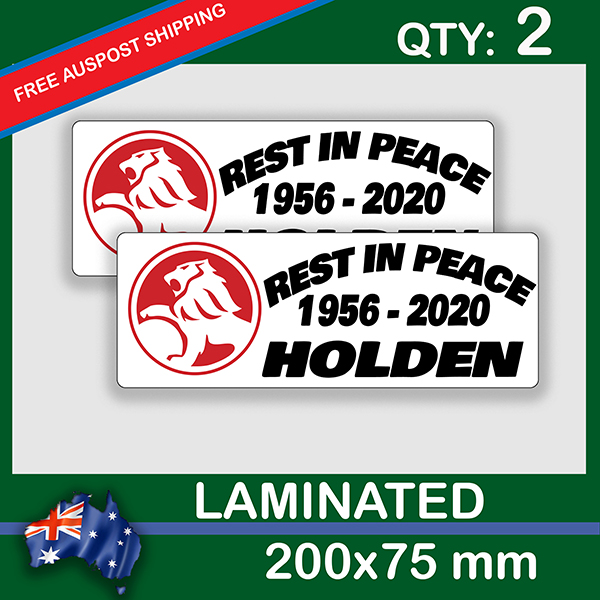 RIP HOLDEN, QTY 2, DECAL STICKER (LAMINATED) Die Cut for Car ,Ute, Caravan, 4x4 | RIP_HOLDEN.jpg