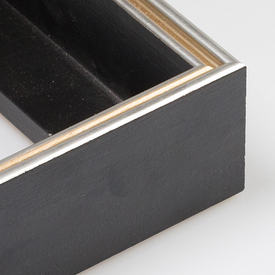 Barocco - Float Silver-Black Moulding Frame (Shadow Box Frame), DIY Canvas kit