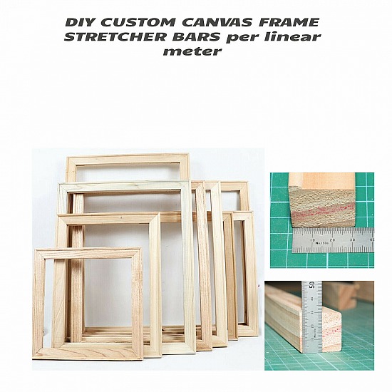 RAW TIMBER Canvas stretcher bars 32x32 mm , DIY KIT, Canvas Frames Wood Frame, Picture frame Moulding, (SOLD PER METER)